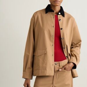 Marie McManus Corduroy Trimmed organic twill cotton  barn jacket